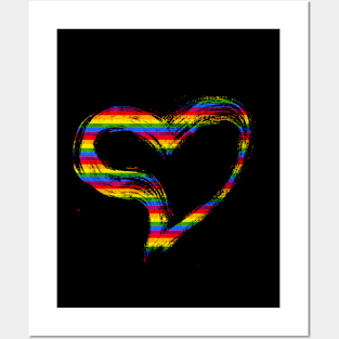 heart gay pride gay flag Posters and Art